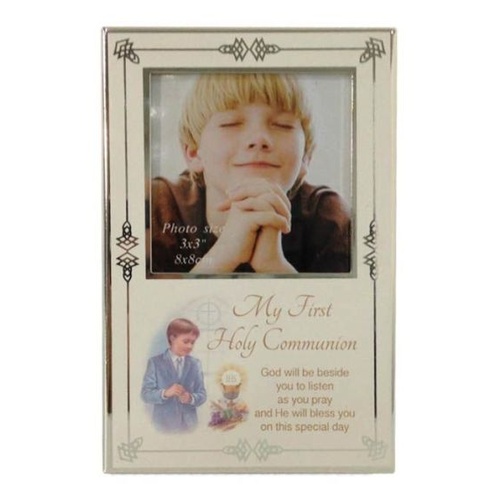 COMMUNION PHOTO FRAME ANTIQUE FINISH - BOY 