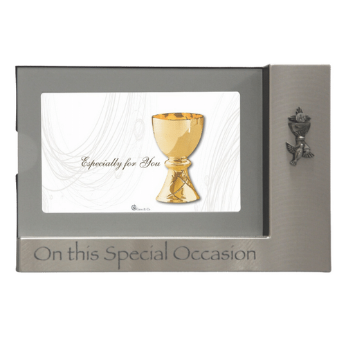COMMUNION SILVER FINISH FRAME WITH 3D MOTIF