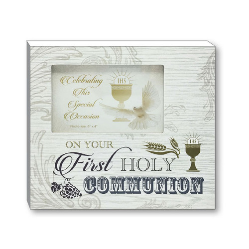 WOODEN PHOTO PLAQUE FIRST HOLY COMMUNION 