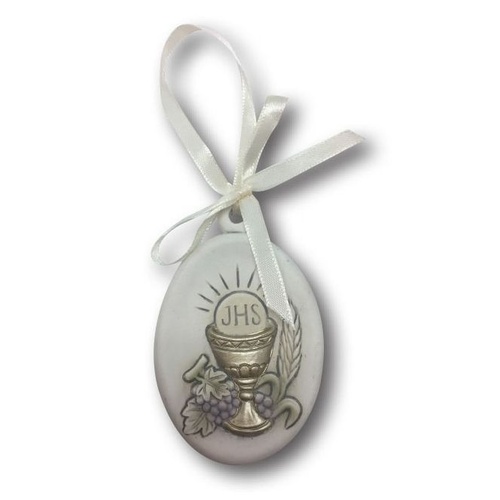 COMMUNION HANGING PLAQUE OVAL CHALICE 