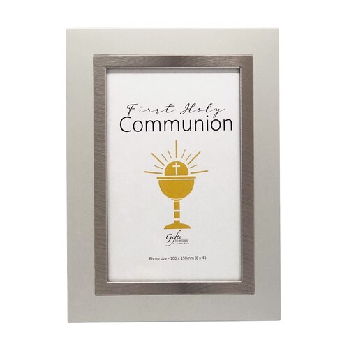 COMMUNION PHOTO FRAME WOODEN - WHITE
