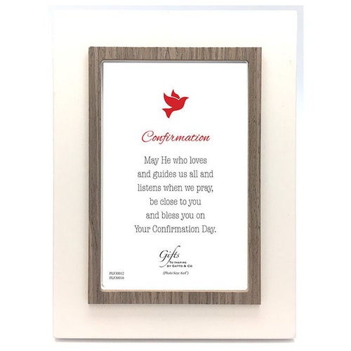 CONFIRMATION FRAME WOODEN WHITE