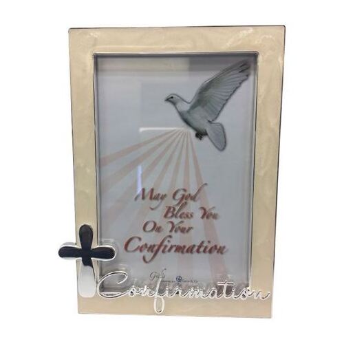 CONFIRMATION FRAME METAL WITH SILVER CROSS