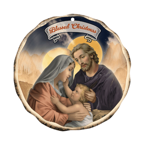 CHRISTMAS WOOD PLAQUE - HOLY FAMILY
