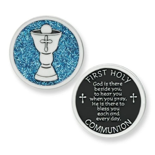 POCKET TOKEN COMMUNION CHALICE BLUE