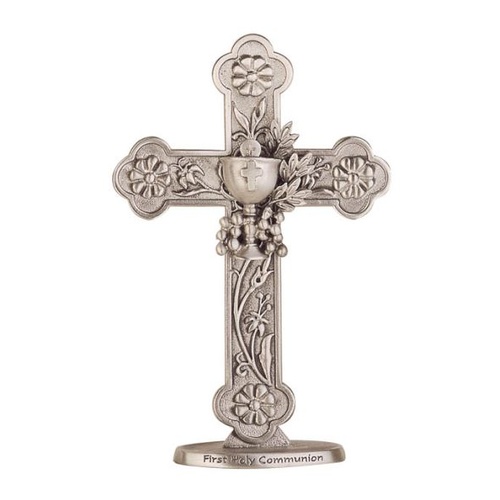 CROSS COMMUNION SYMBOL PEWTER