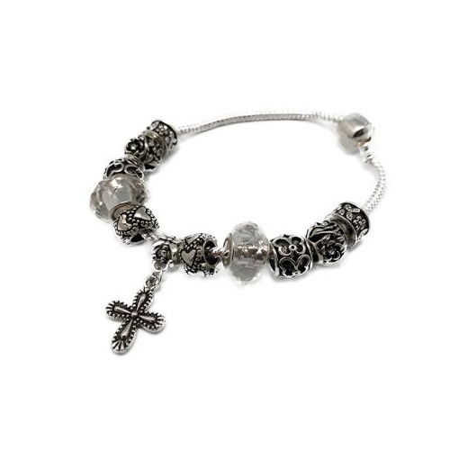 CHARM BRACELET WITH CROSS CRYSTAL