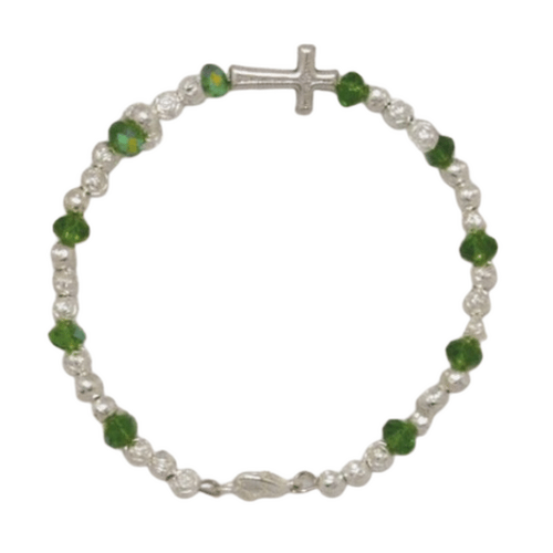 ROSARY BRACELET CRYSTAL AND ZIRCON BEADS GREEN