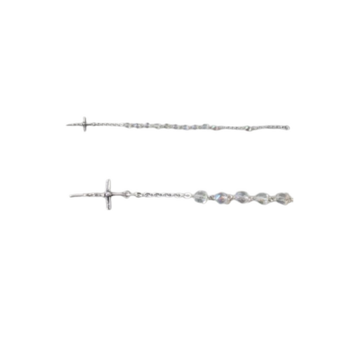 ROSARY BRACELET WITH CLEAR GLASS BEADS