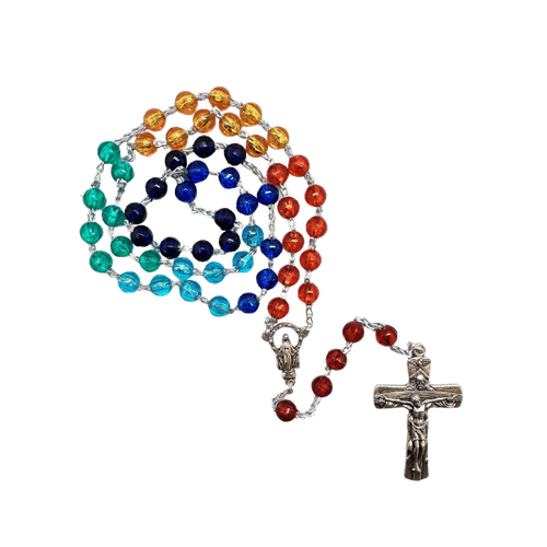 ROSARY MISSION WITH PLASTIC BEADS MULTICOLOURED