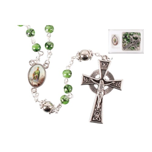 ROSARY AND MEDAL SET ST PATRICK