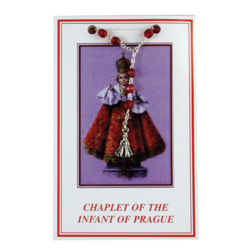 CHAPLET OF THE INFANT OF PRAGUE WITH RED BEADS