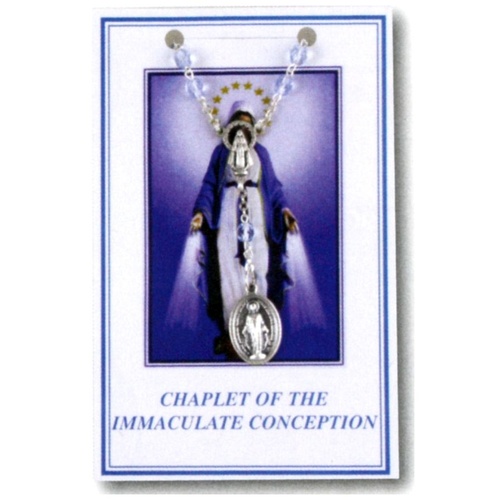 CHAPLET OF IMMACULATE CONCEPTION WITH BLUE BEADS