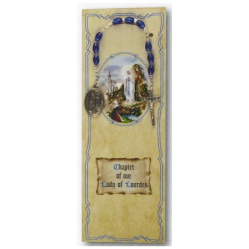 CHAPLET OF OUR LADY OF LOURDES WITH BLUE BEADS