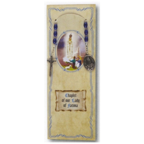 CHAPLET OF OUR LADY OF FATIMA WITH BLUE BEADS