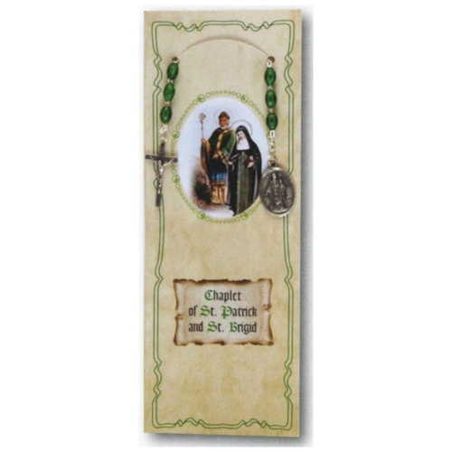 CHAPLET OF ST PATRICK AND ST BRIGID WITH GREEN BEADS