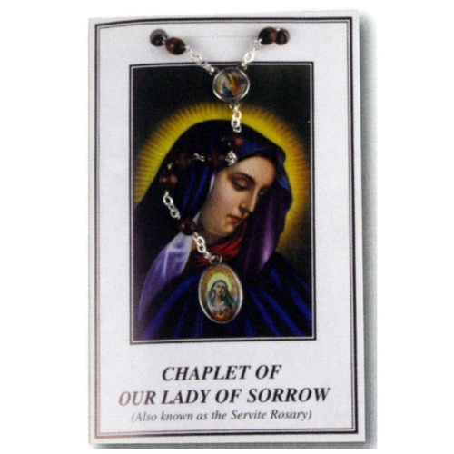 CHAPLET OF OUR LADY OF SORROWS WITH WOOD BEADS