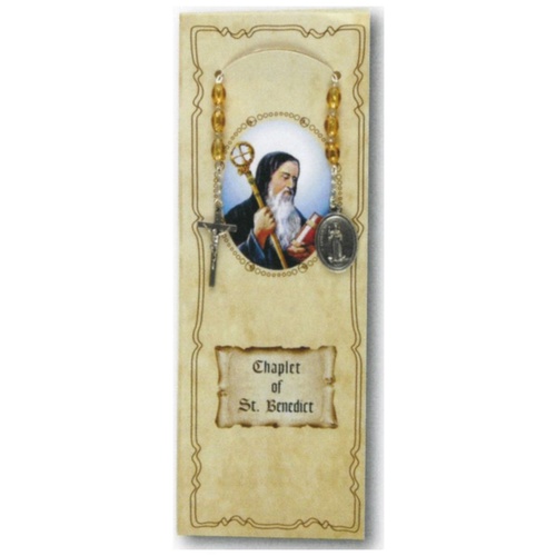 CHAPLET OF ST BENEDICT WITH YELLOW BEADS