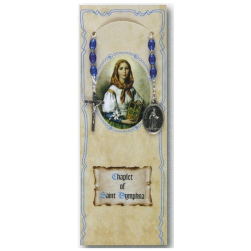 CHAPLET OF ST DYMPHNA WITH BLUE BEADS