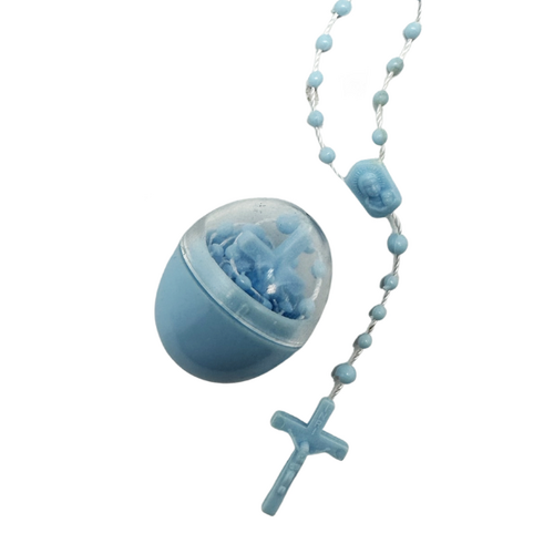 ROSARY BEAD PLASTIC IN EGG BLUE