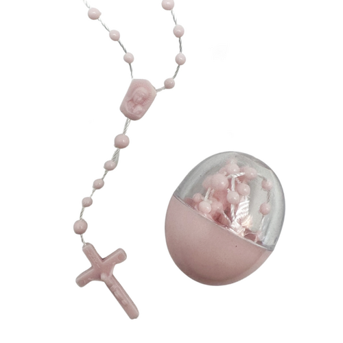 ROSARY BEAD PLASTIC IN EGG PINK