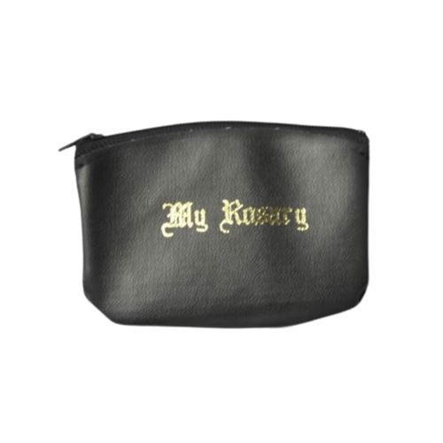 ROSARY PURSE WITH ZIP BLACK