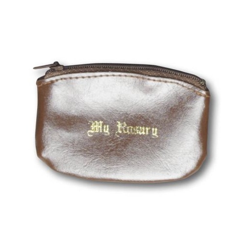 ROSARY PURSE WITH ZIP BROWN