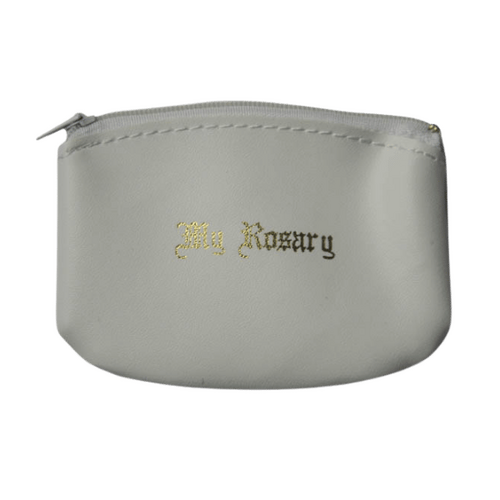 ROSARY PURSE WITH ZIP WHITE