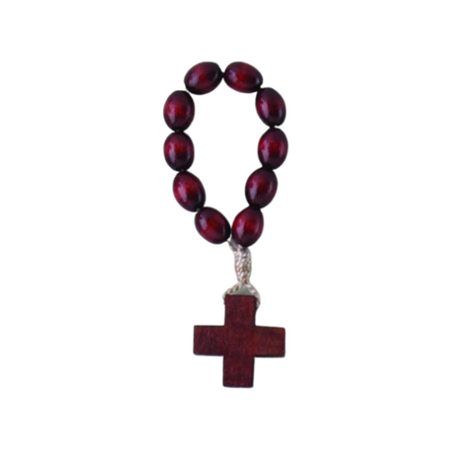 ROSARY RING WITH WOOD BEADS FRAN PAX