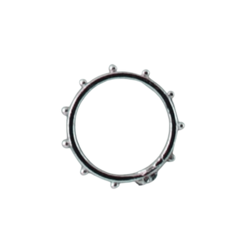ROSARY RING WITH CROSS LARGE SILVER