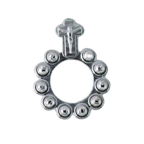 ROSARY RING METAL LARGE SILVER