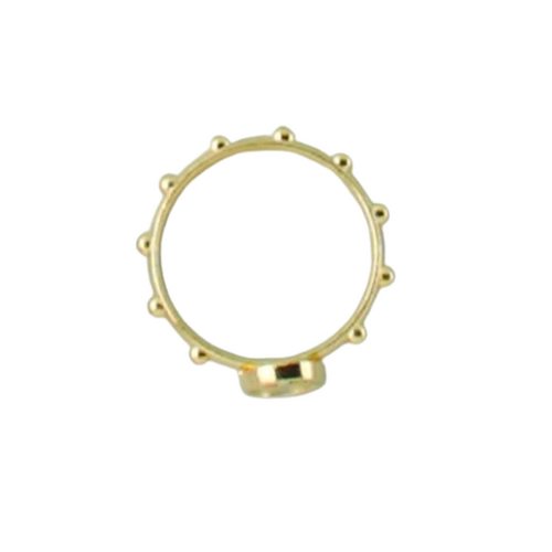 ROSARY RING WITH CROSS ON OVAL SMALL GOLD