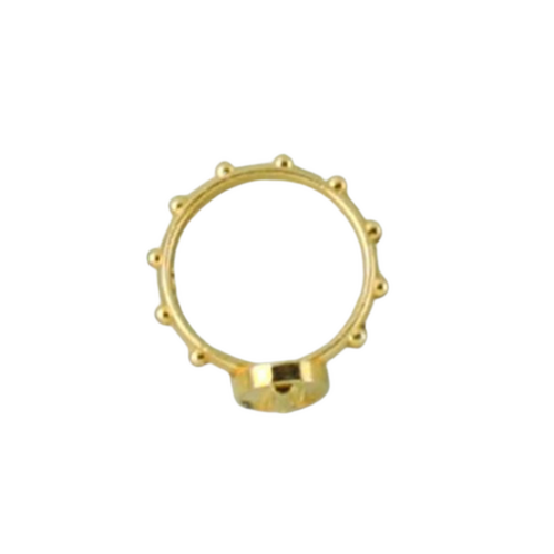 ROSARY RING WITH MARY ON OVAL SMALL GOLD