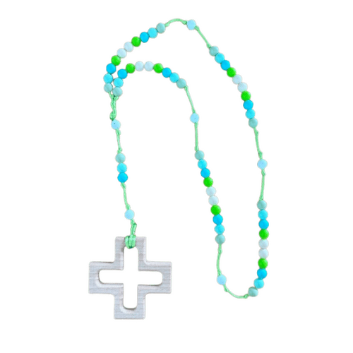 RADIANT ROSARY SILICONE BEAD WOODEN CROSS