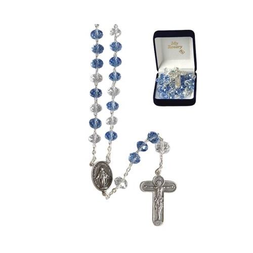 ROSARY GLASS BEAD 8MM BLUE