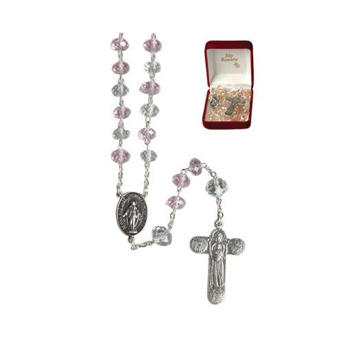 ROSARY GLASS BEAD 8MM PINK