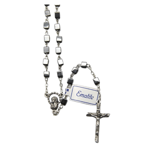 ROSARY HEMATITE SQUARE BEAD