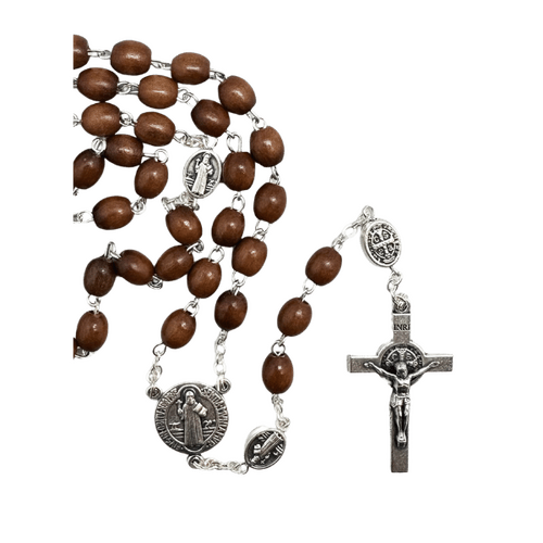 ROSARY WOOD ST BENEDICT CRUCIFIX