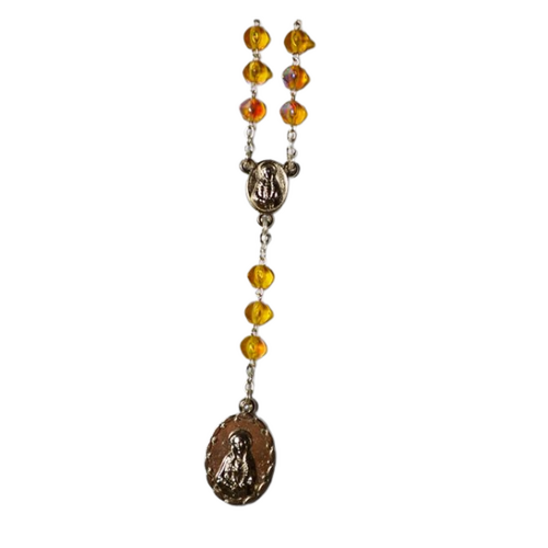 ROSARY SEVEN DOLOR GLASS BEADS YELLOW