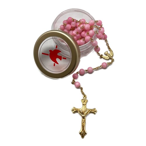 CONFIRMATION ROSARY PINK