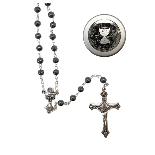 COMMUNION ROSARY HEMATITE 