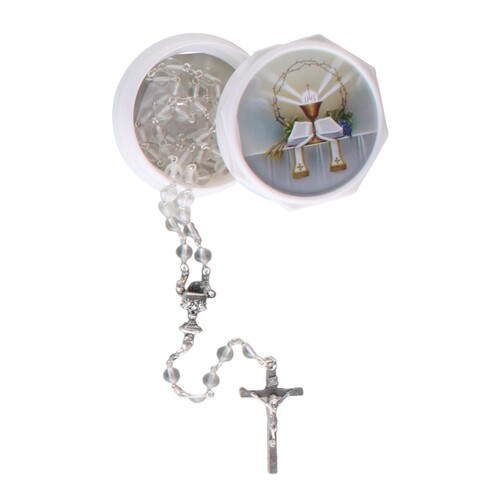 GLASS BOXED ROSARY COMMUNION 