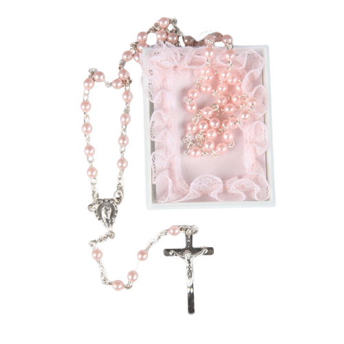 MY FIRST ROSARY WITH PINK BEADS