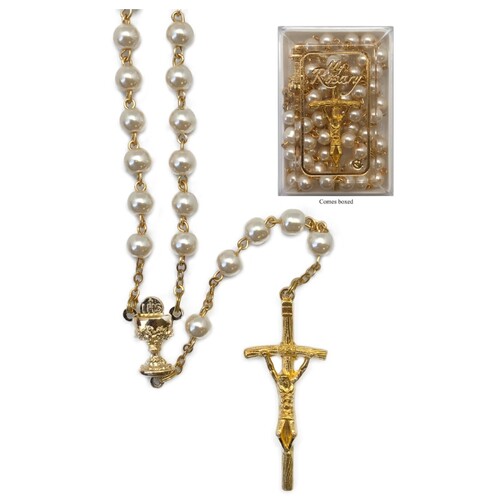 COMMUNION ROSARY IMITATION MOTHER OF PEARL 