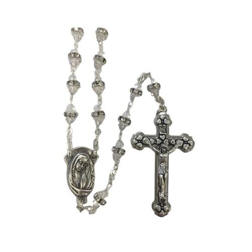 ROSARY GLASS WITH METAL RING CRYSTAL