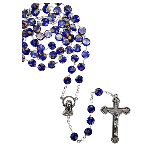 ROSARY GLASS MURANO STYLE BLUE