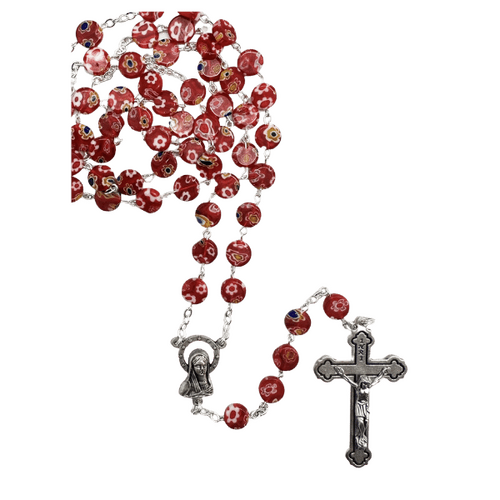 ROSARY GLASS MURANO STYLE RED