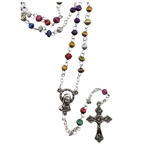 ROSARY METAL MULTICOLOURED BOXED