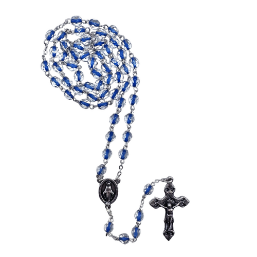 ROSARY HALF CRYSTAL BLUE OVAL 5MM