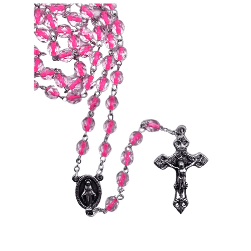 ROSARY HALF CRYSTAL PINK OVAL 5MM